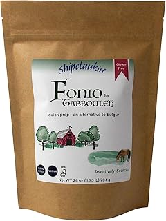 Shipetaukin Fonio for Tabbouleh - Gluten Free - Vegan - Non GMO - Fonio African Supergrain - Substitute for Bulgur (28 Ounces)