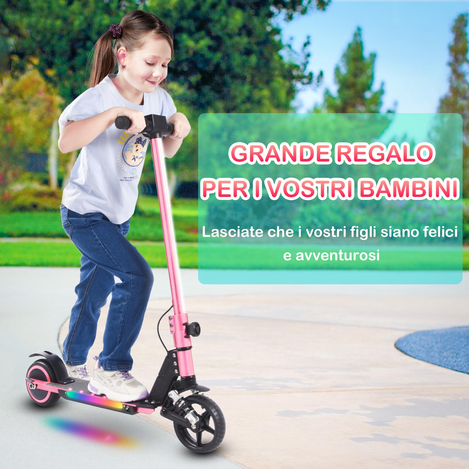 Monopattino Elettrico, 6.5'' Monopattino Elettrico Bambini dai 6 ai 12 anni, Pieghevole Monopattino Bambini,Autonomia 5-8KM,Monopattini Elettrici Display a LED,Regalo per Adolescenti