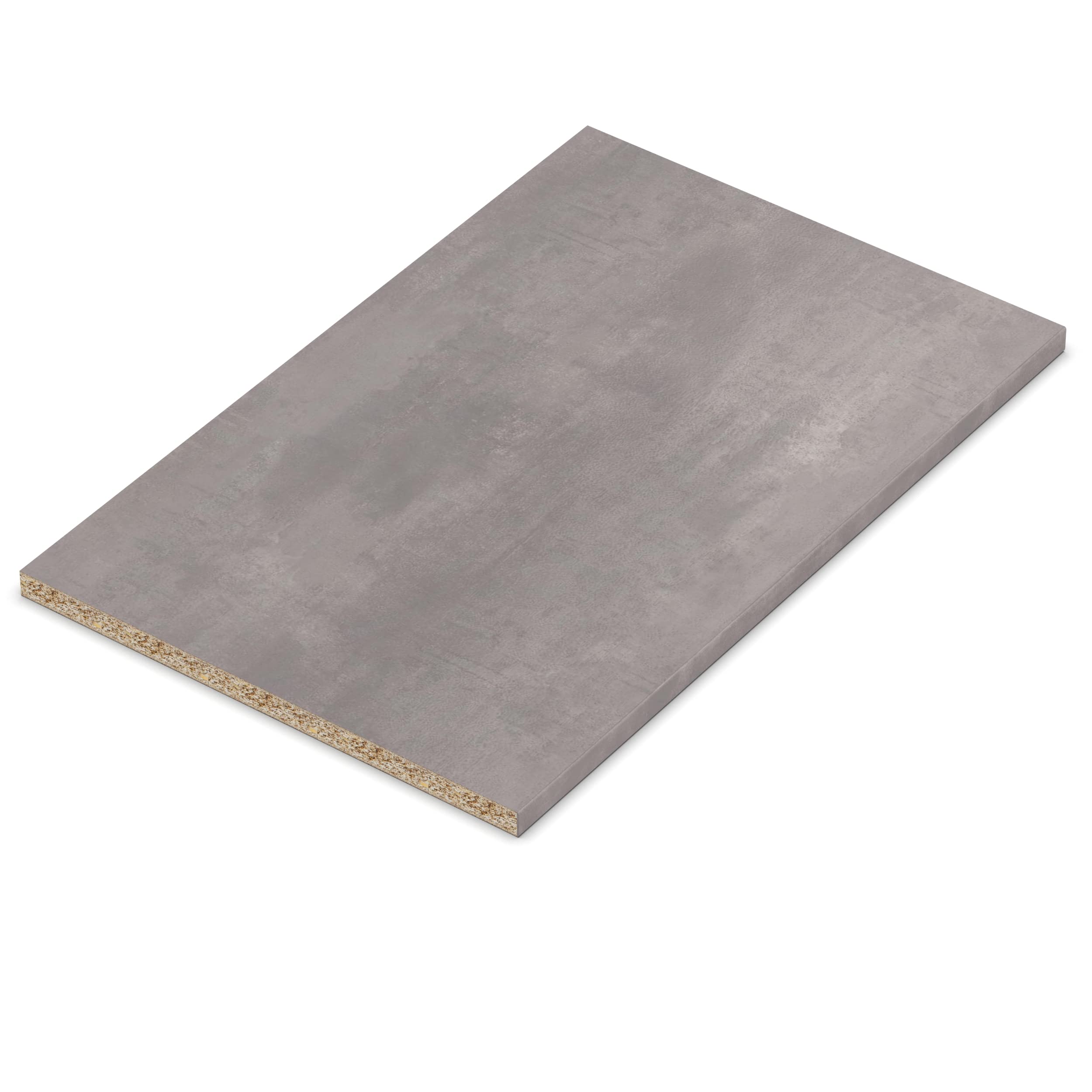 AUPROTEC Einlegeboden Regalboden 19 mm Holz Zuschnitt nach Maß Größe bis max 1000 mm breit x 800 mm tief Dekorplatte mit Umleimer ABS Kante: Farbe Beton Perlgrau