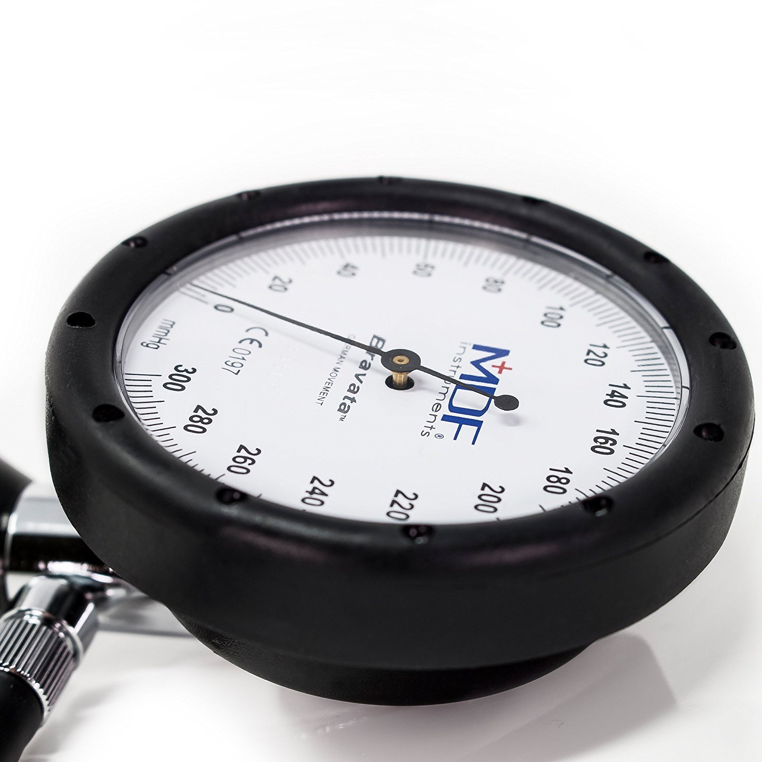 MDF® Bravata® Palm Aneroid sphygmomanometr - profesjonalny pomiar ciśnienia krwi z mankietem o rozmiarze dla dorosłych w zestawie - szary (MDF848XPD-12)