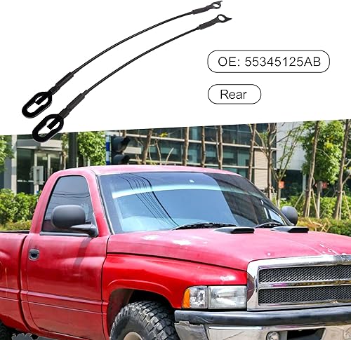 Miniatura 2 de Cables de portón trasero 55345125AB Correas de soporte para puerta de elevación para Dodge para Ram 1500 1994-2001 (juego de 2)