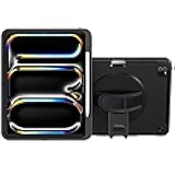 Protective Tablet Case - CTA Protective Case with Build in 360° Rotatable Grip Kickstand for iPad Pro 13-inch (2024) - Black - (PAD-PCGKPRO13)