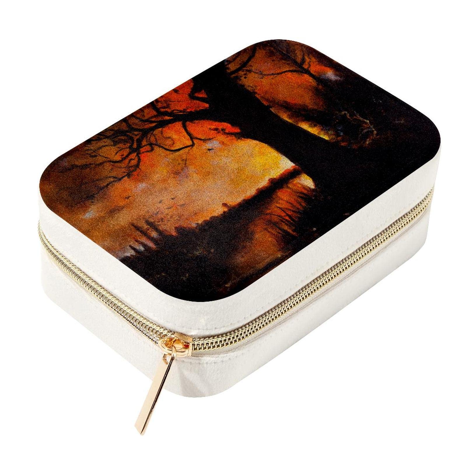 Présentoir compact en velours premium Arbre d'Halloween avec zip métal