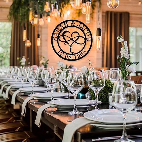 Miniatura 7 de Custom Infinity Sign Personalized Infinity Symbol Personalized Family Name Metal Signs Name Sign Wall Hanging With Couples Names-Eternity Symbol for