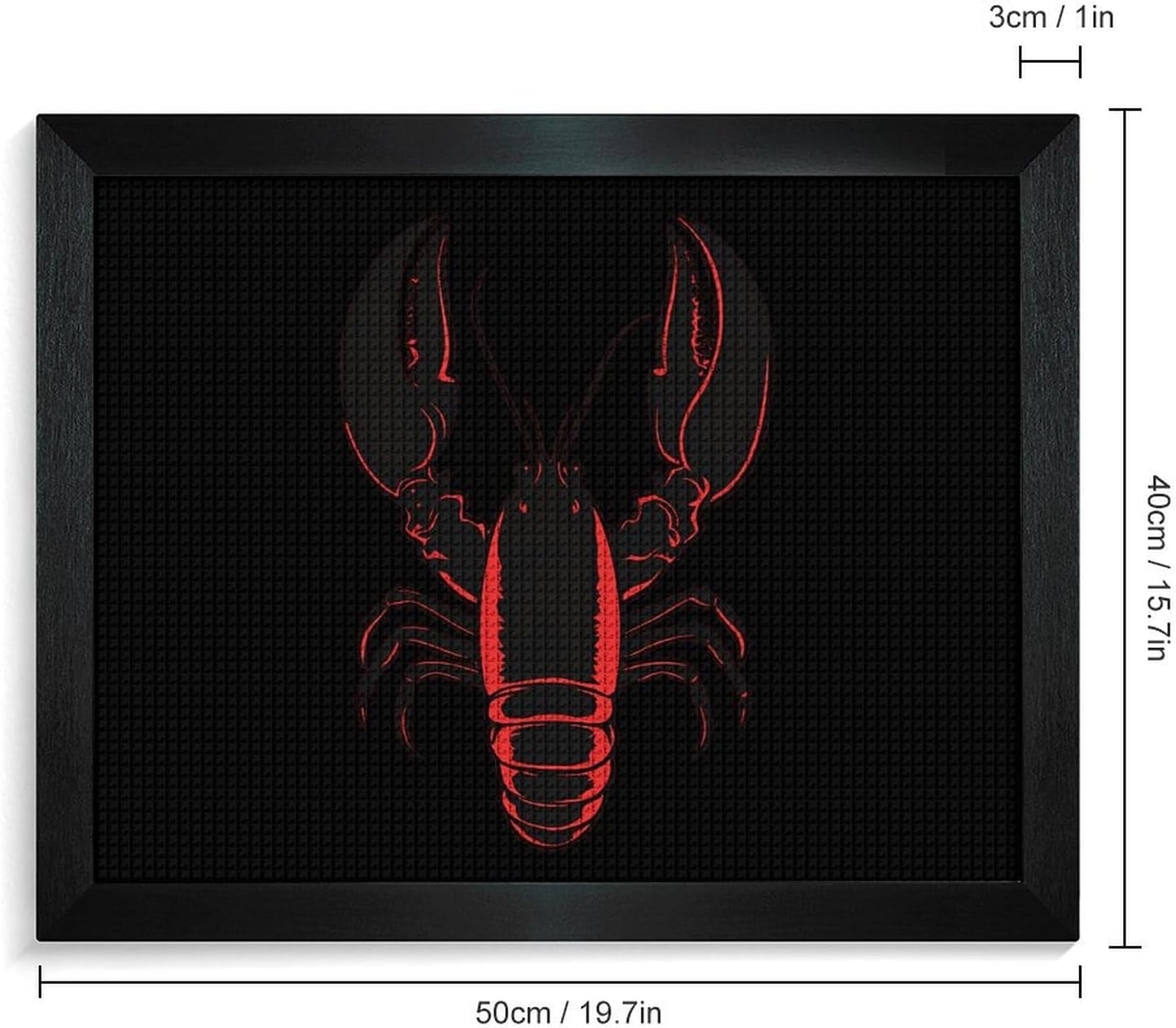 Lobster Crawfish Printed Diamond 5D Painting Kits DIY Full Drill Crafts for Home Wall Decor 16x20 Inch Blackwood 50 * 40cm
