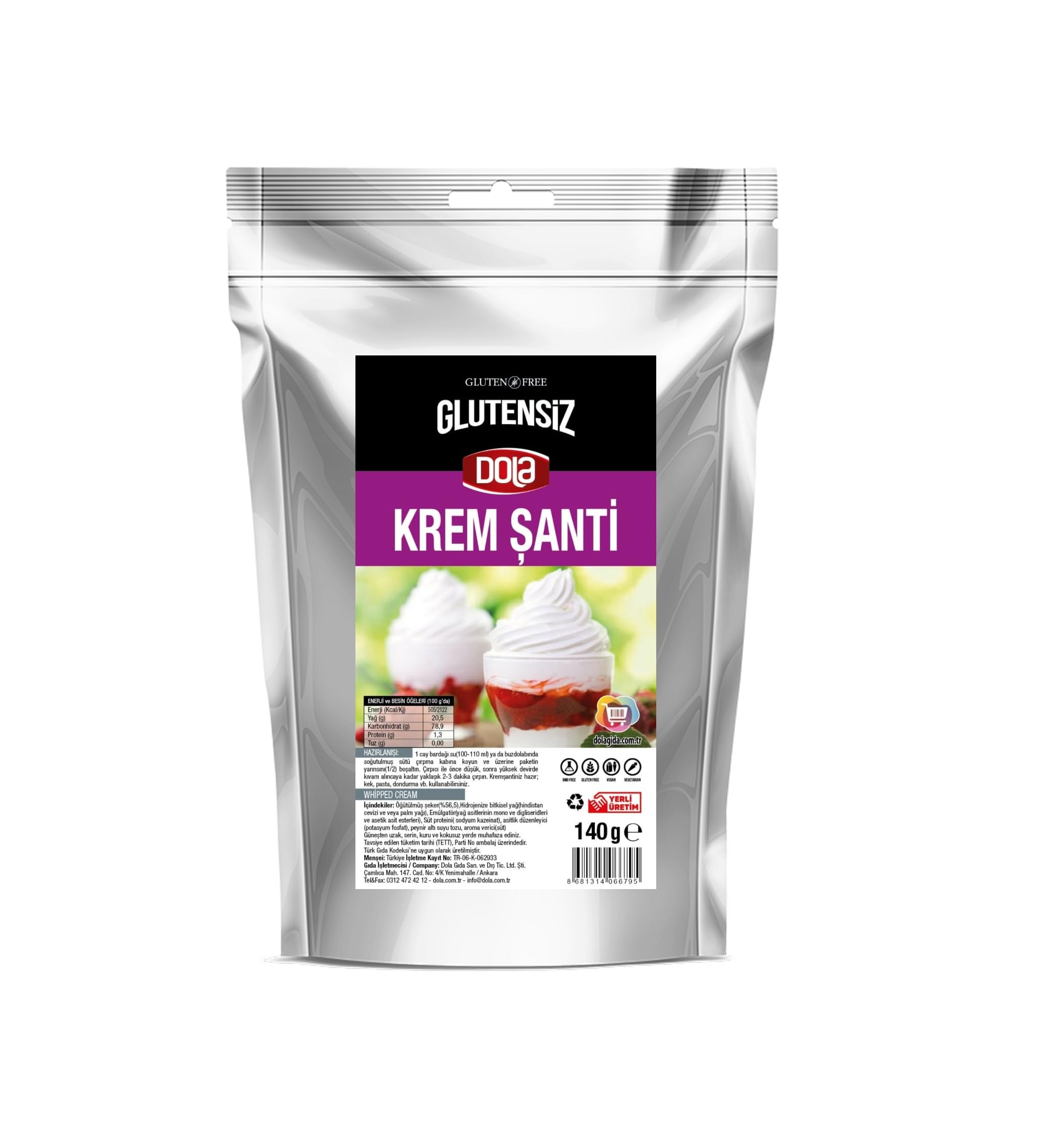 Dola Glutensiz Krem Şanti 140 gr