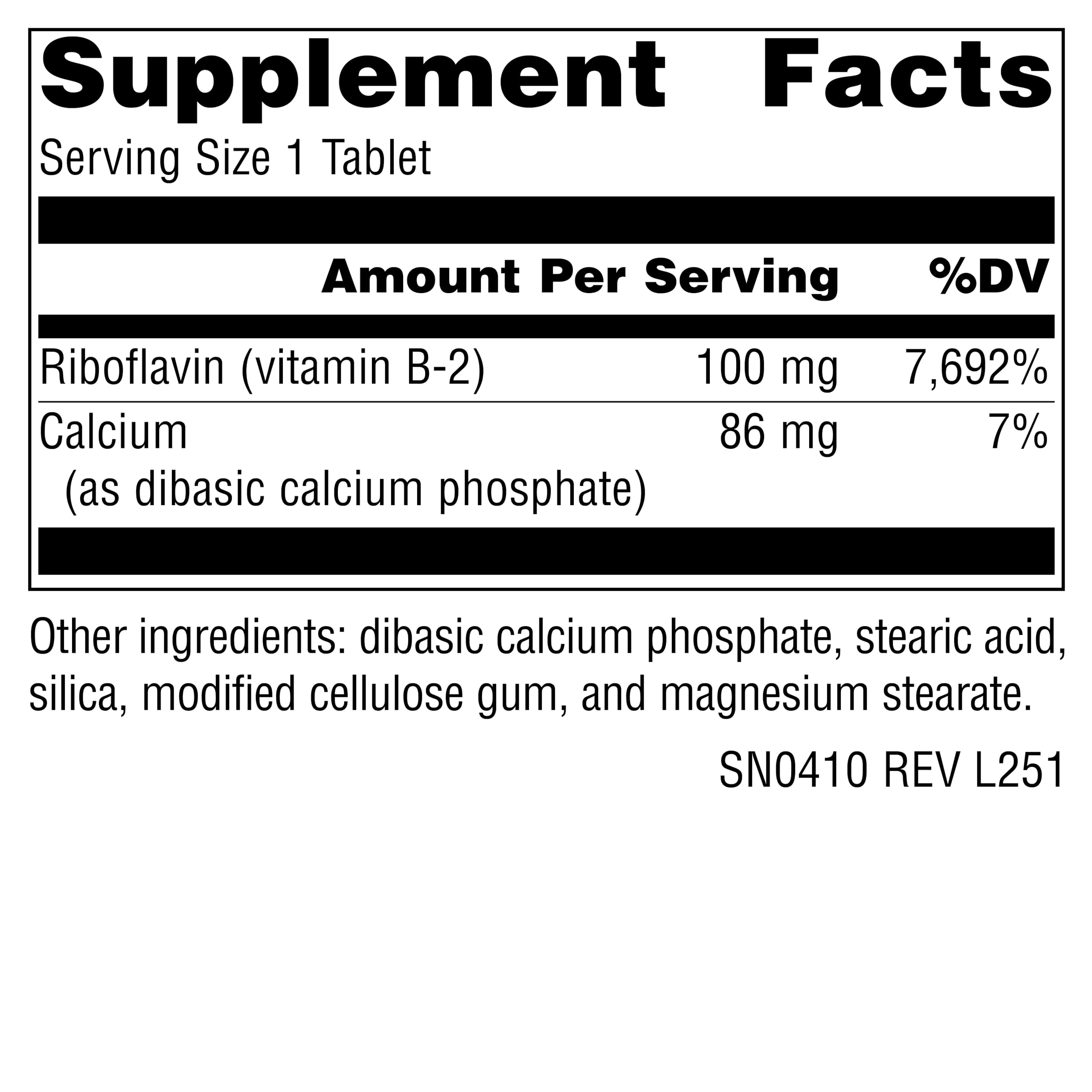 Source Naturals Vitamin B-2, 100 mg - 250 Vegan Tablets — Amazon image 2