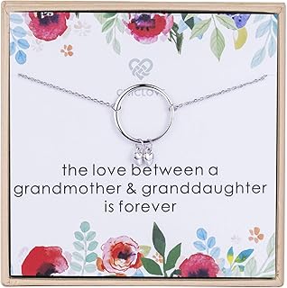 Grandma Gifts from Granddaughter - The Love Between a Grandmother and Granddaughter is Forever Necklace Family Jewelry (Grandmother Necklace)