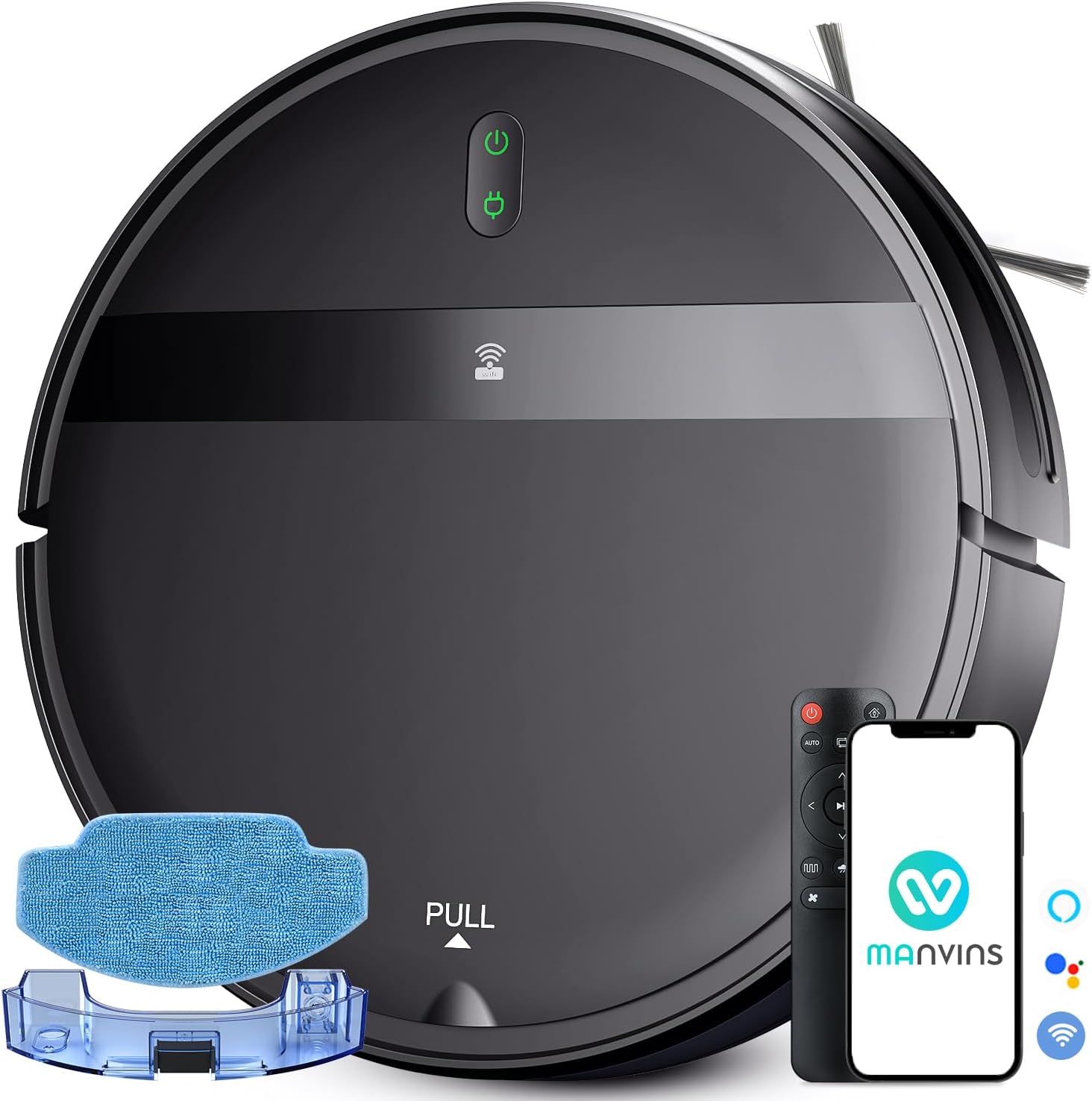 MANVINS Robot Vacuum and Mop Combo, App/Voice Control, Robot Vacuum Cleaner 2 in 1