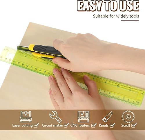 Miniatura 5 de Paquete de 36 hojas de madera contrachapada de tilo de 18 pulgadas, tableros de madera sin terminar para manualidades para proyectos láser de