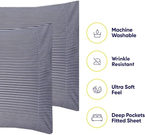 Miniatura 3 de Juego de sábanas de tamaño King de 6 piezas de 1500 hilos de microfibra cepillada fina con bolsillos profundos de la Colección Suprema - 2 fundas de