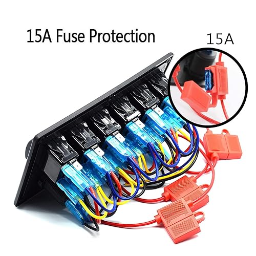 Miniatura 6 de Panel FXC impermeable, con ranura de doble puerto USB, fusibles de 4.2A, visualización digital de voltaje, toma de encendedor y 4, 6 u 8 tipos de