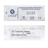 Vista 4 de CHUSE 18 50 piezas curvadas 0.007 in Nano Mircoblading aguja permanente maquillaje manual ceja tatuaje aguja