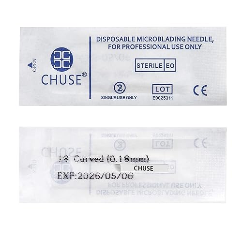 Miniatura 4 de CHUSE 18 50 piezas curvadas 0.007 in Nano Mircoblading aguja permanente maquillaje manual ceja tatuaje aguja