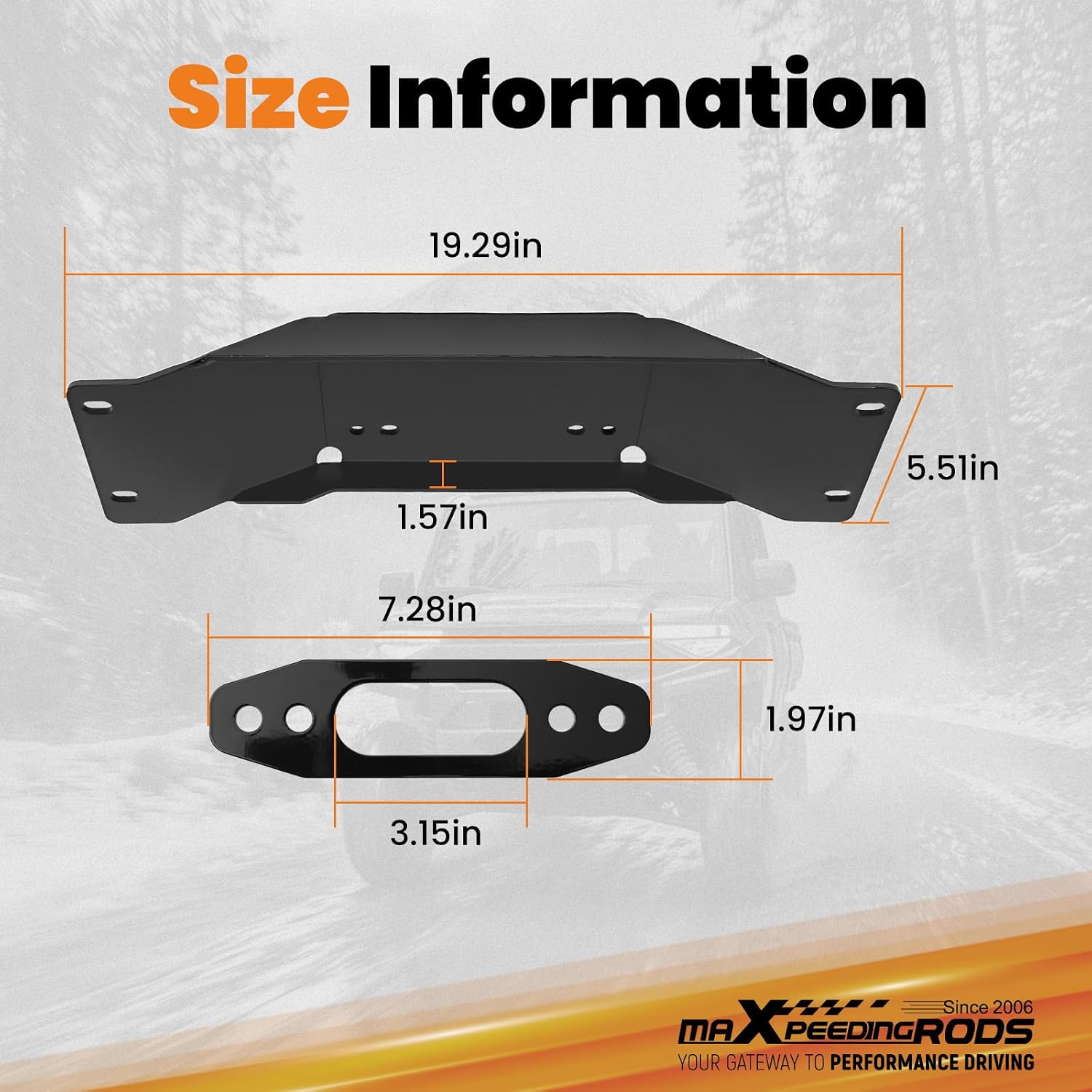 maXpeedingrods Winch Mount Winch Mounting Plate for 2022-2025 Polaris Ranger Midsize SP 570/570 Crew