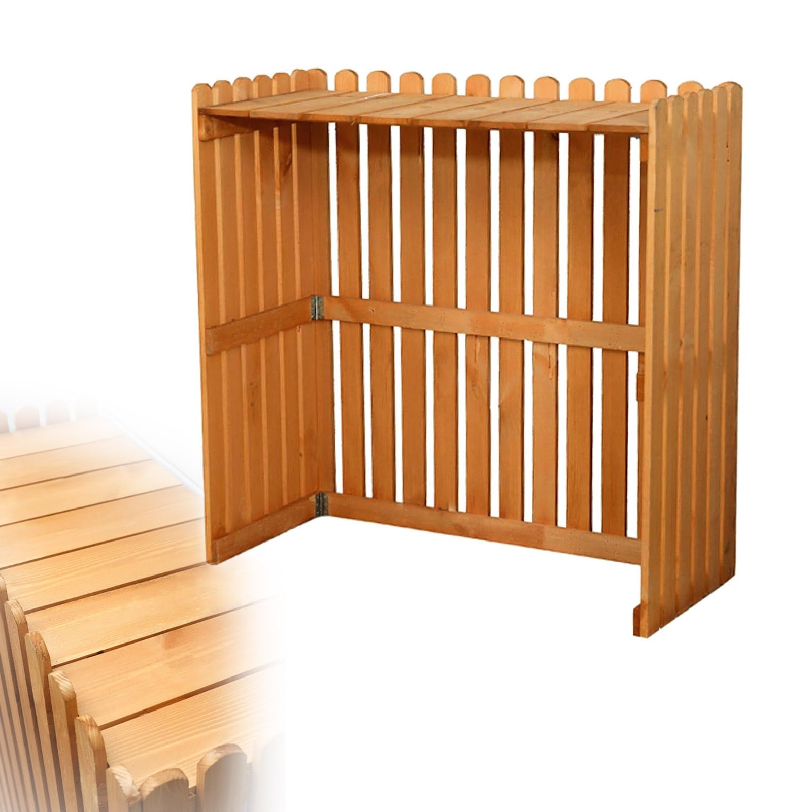 TIANQIHAO Air Conditioning Cover Wooden Air Conditioner Rack - Weatherproof Protective Cover For Outdoor Unit, Privacy Fence Screen,Orange-105x45x95cm