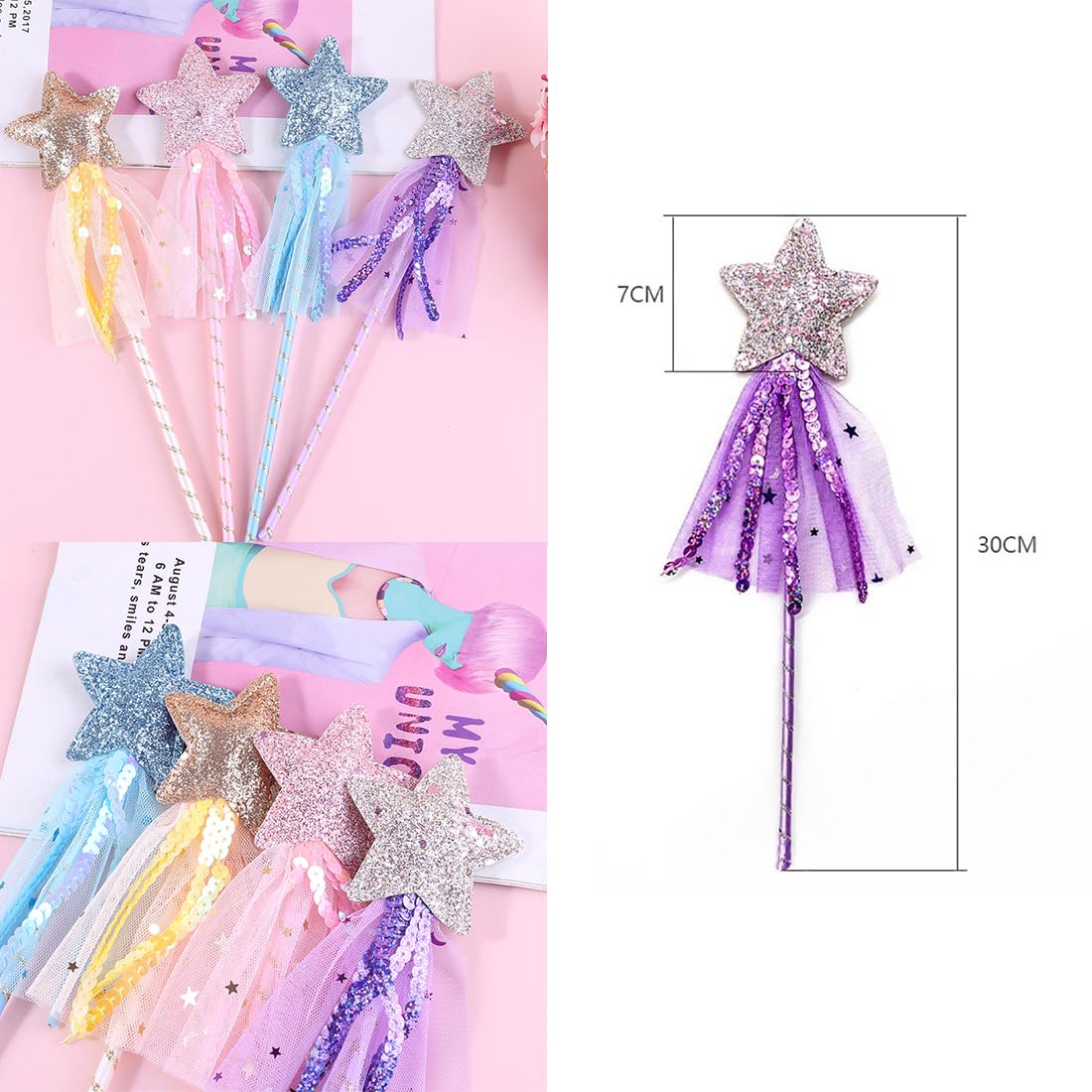 10 Bacchette Magiche Principessa Stella - Multicolore, 36cm, Per Feste E Costumi - Foto 9