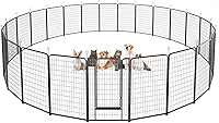 Vista 20 de Corralito para perros para exteriores, extra ancho, 16 paneles de valla resistente para perros, 47 pulgadas de altura, antioxidante, con puertas