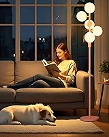 Vista 10 de Lightdot Lámpara de pie de globo regulable de 5 globos, lámparas de pie retro naranja con 5 bombillas G9 de 3000 K, brillo continuo, ajustable, 5