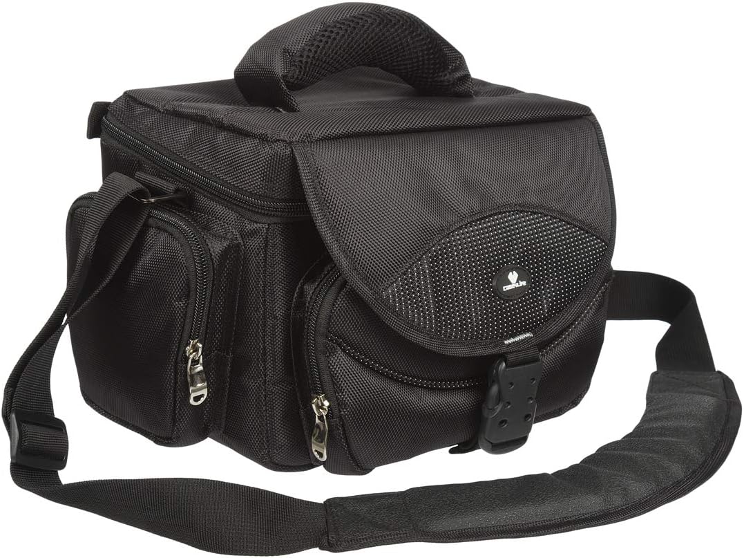 Case4Life Large Pro Range SLR Camera Bag Case + Rain cover for Panasonic Lumix DMC- Series inc G70, G80, G85, DMC-GH4, DMC-GH5 FZ62, FZ72, FZ200, DMC-FZ72EB-K, DMC-FZ300, FZ1000EB, FX2000, FZ2500