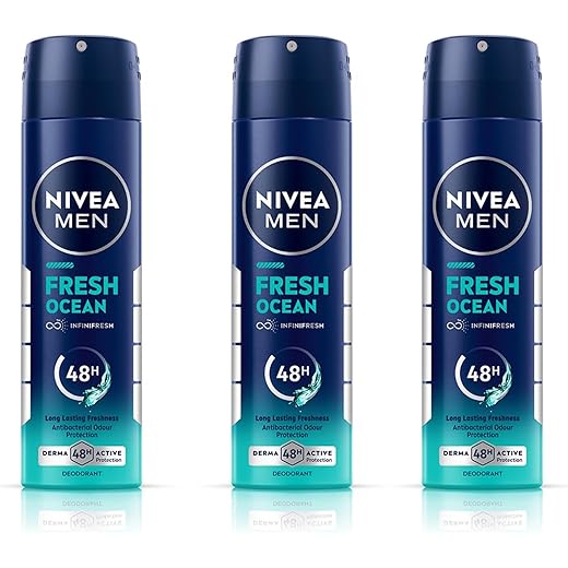 NIVEA Men Ocean Fresh Deodorant Spray 150ML Pack of 3
