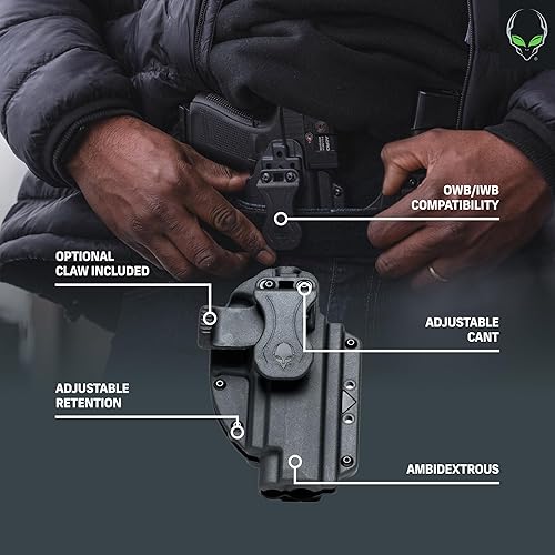 Miniatura 2 de Alien Gear Funda de fotón  transporte ocultoabierto  Ajuste personalizado para Glock 1747 MOS (Gen 1-5), 22 (Gen 1-4), LTD17, Shadow Systems