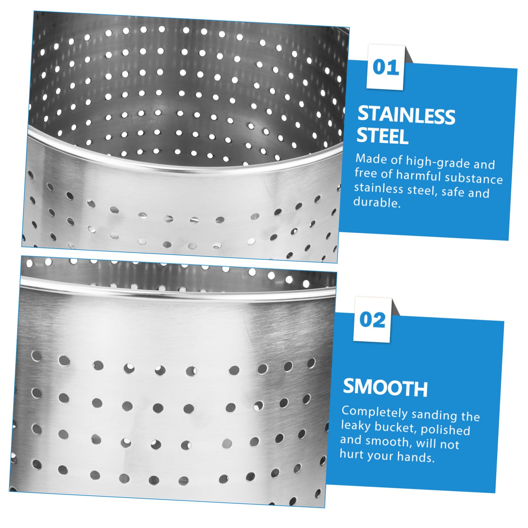 Olla Para Cangrejos De Río Grande De Acero Inoxidable Diseño Perforado Resistente, Cubo Metálico Seguro Para Estofado De Mariscos y Cocina Exteriores