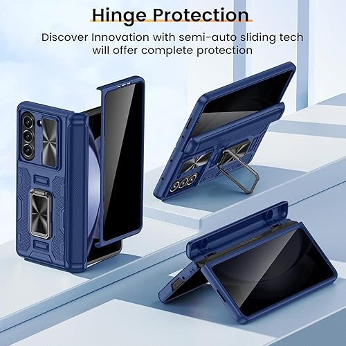 Miniatura 139 de VEGO Funda para Galaxy Z Fold 4 con cubierta de cámara deslizante y funda de protección de bisagra con protector de pantalla Cubierta protectora