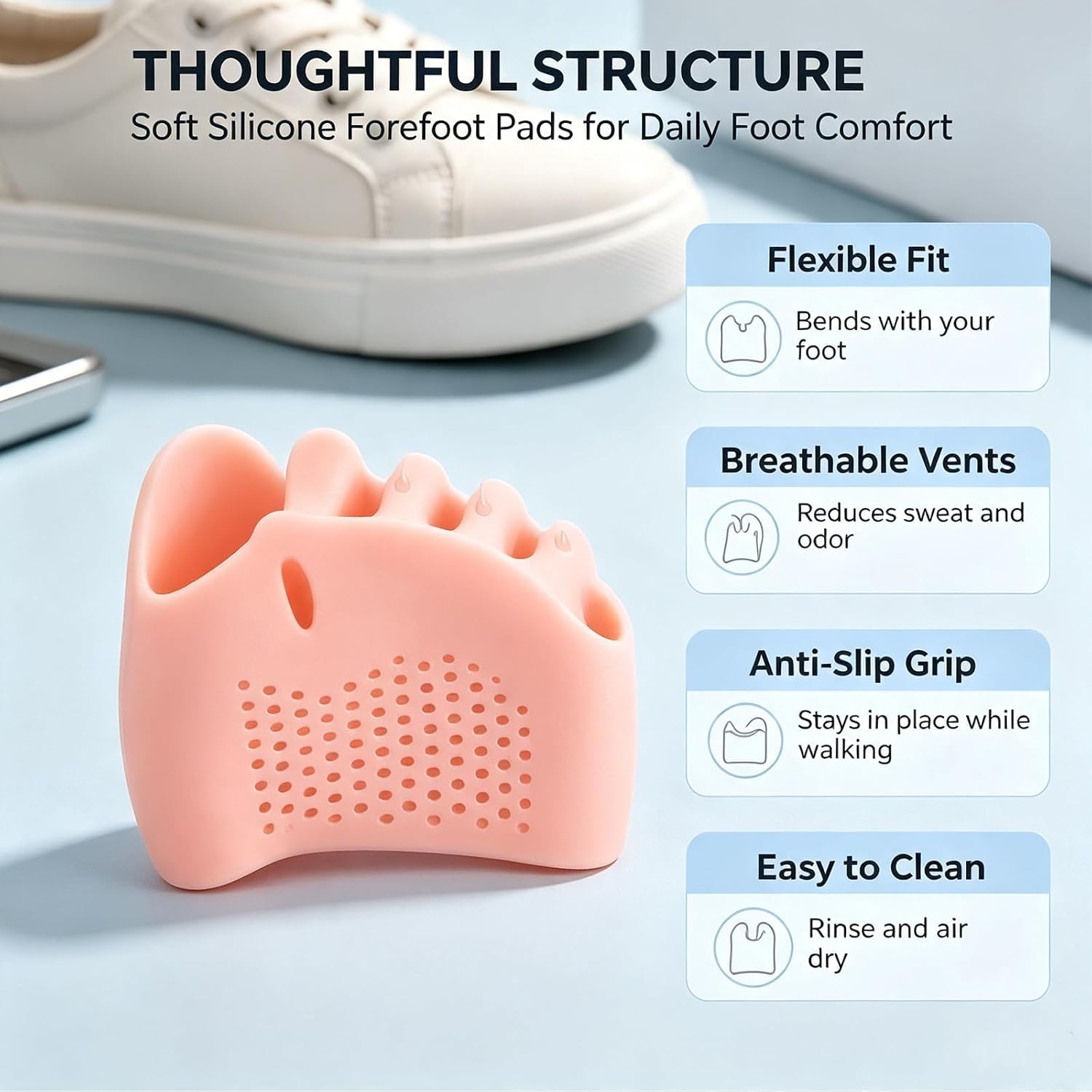 Alignura 3 in 1 Pro Toe Straighteners, Silicone Toe Separators(4 PCS)