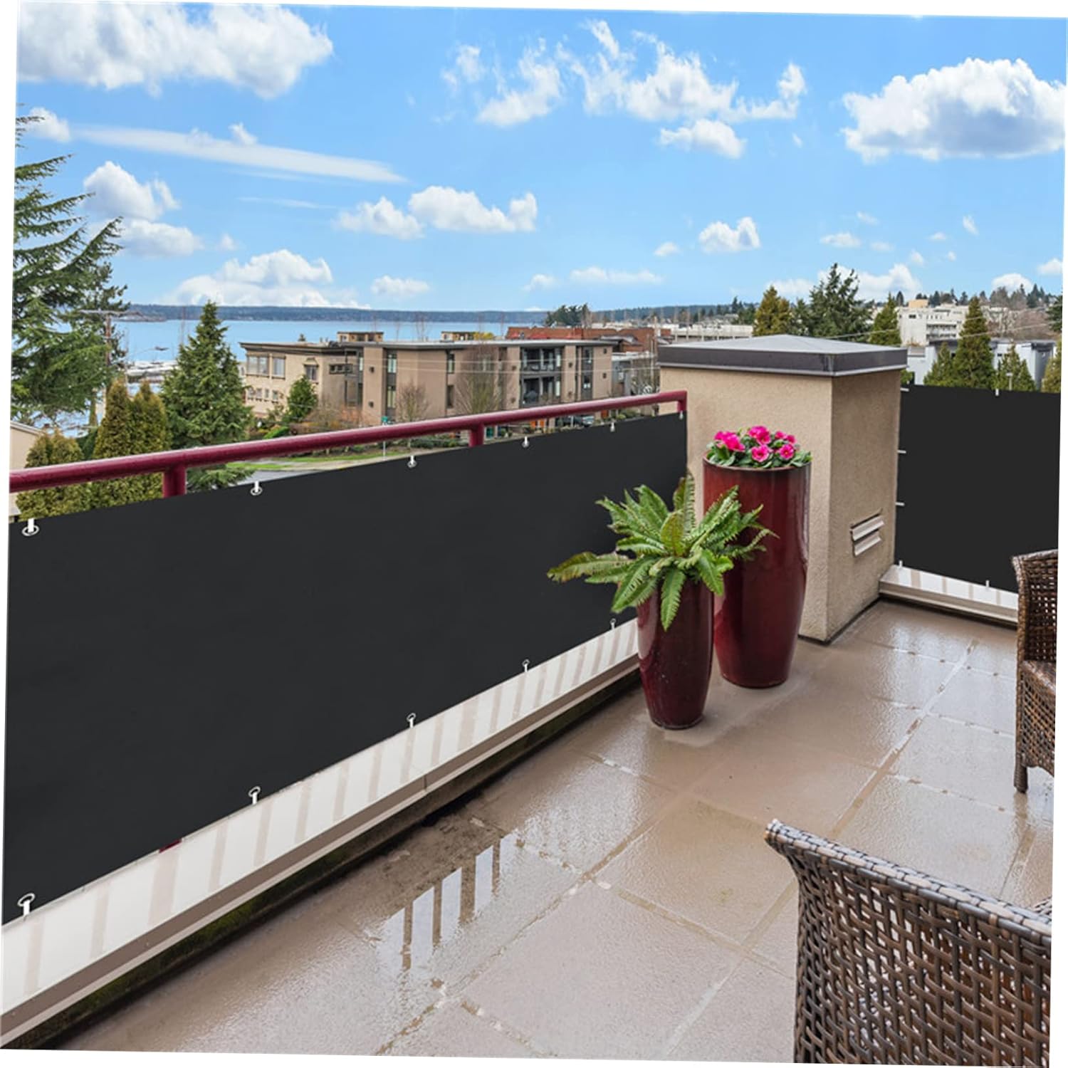 Balcony Privacy Screen Fencing Cover Cord Sun Shade Cover Fence Slats Privacy Screens for Patio