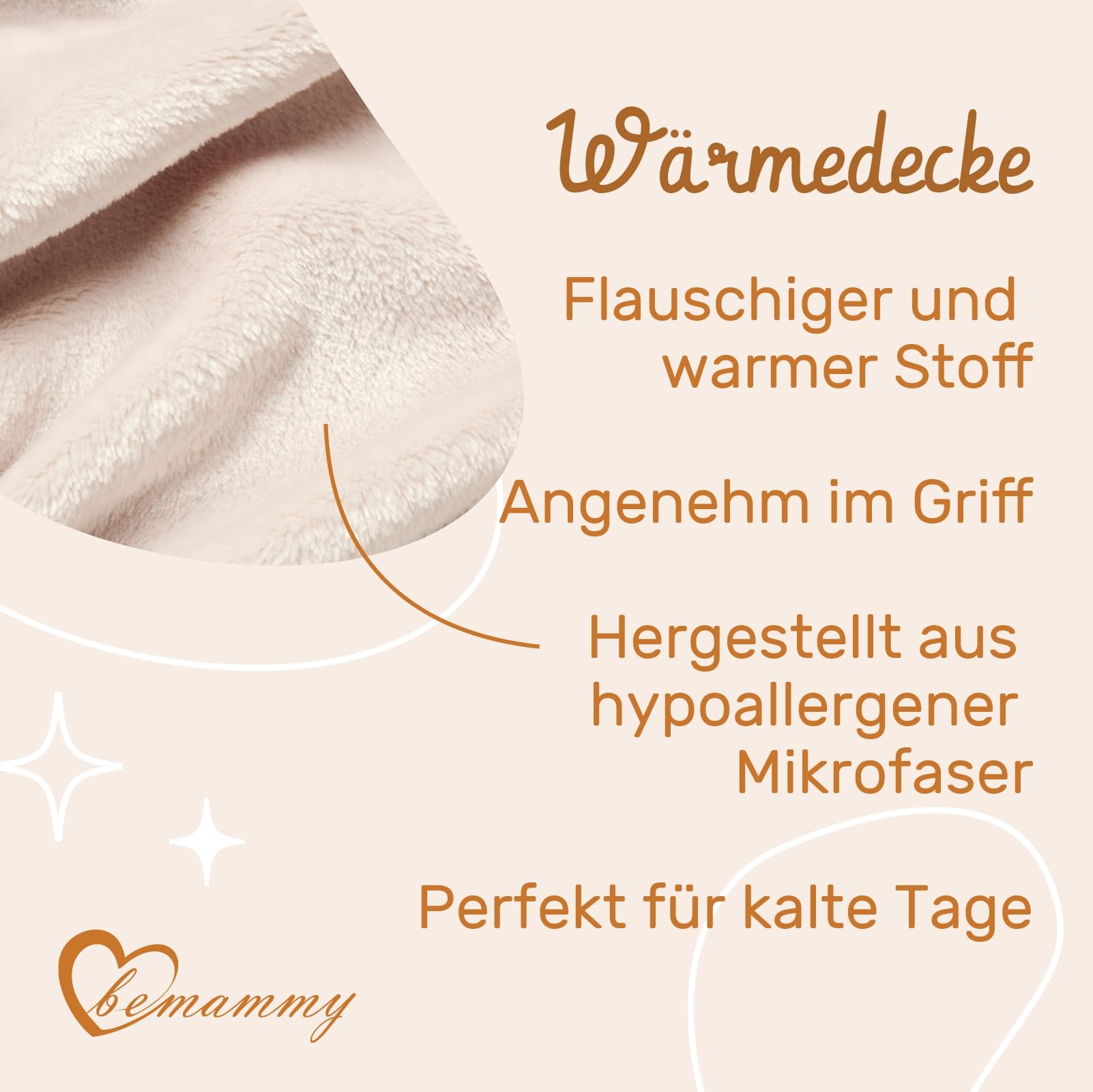 Be Mammy Coperta calda per bambini con peluche regalo per bambino con motivi 3D (Beige - Cervo)