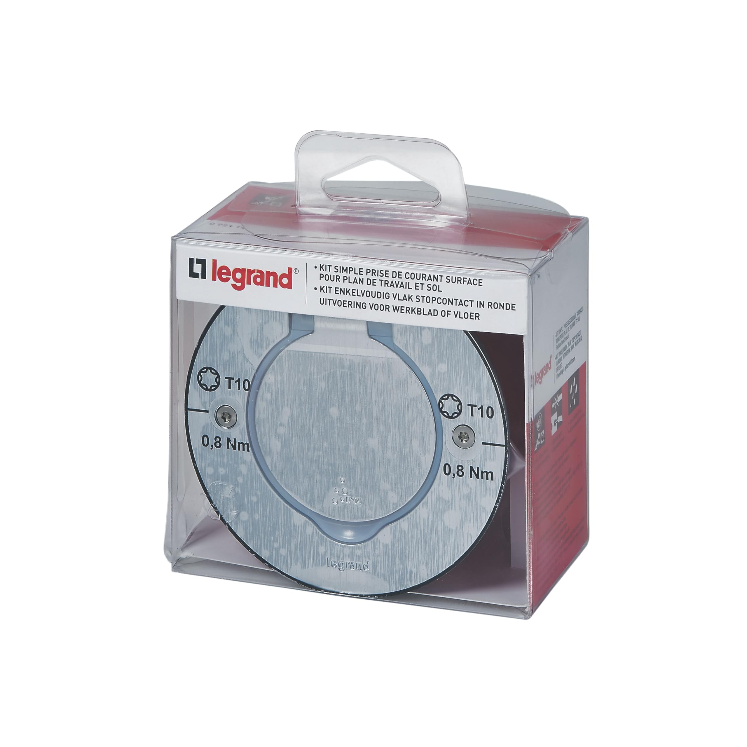LEGRAND - Kit Prise de Sol Ronde Inox Étanche IP44 avec Volet + Boîte à Encastrer