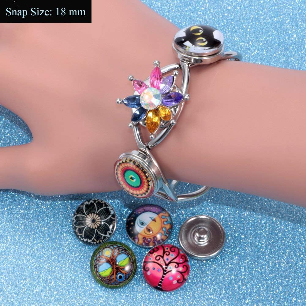 20 PCS Interchangeable Snap Jewelry Charms - 18mm Glass Buttons for Necklace and Bracelet - Image 5