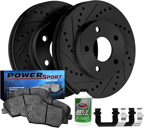 Miniatura 52 de Power Sport Kit de frenos y rotores traseros Pastillas de freno traseras Rotores y pastillas de freno Pastillas de freno y rotores de cerámica