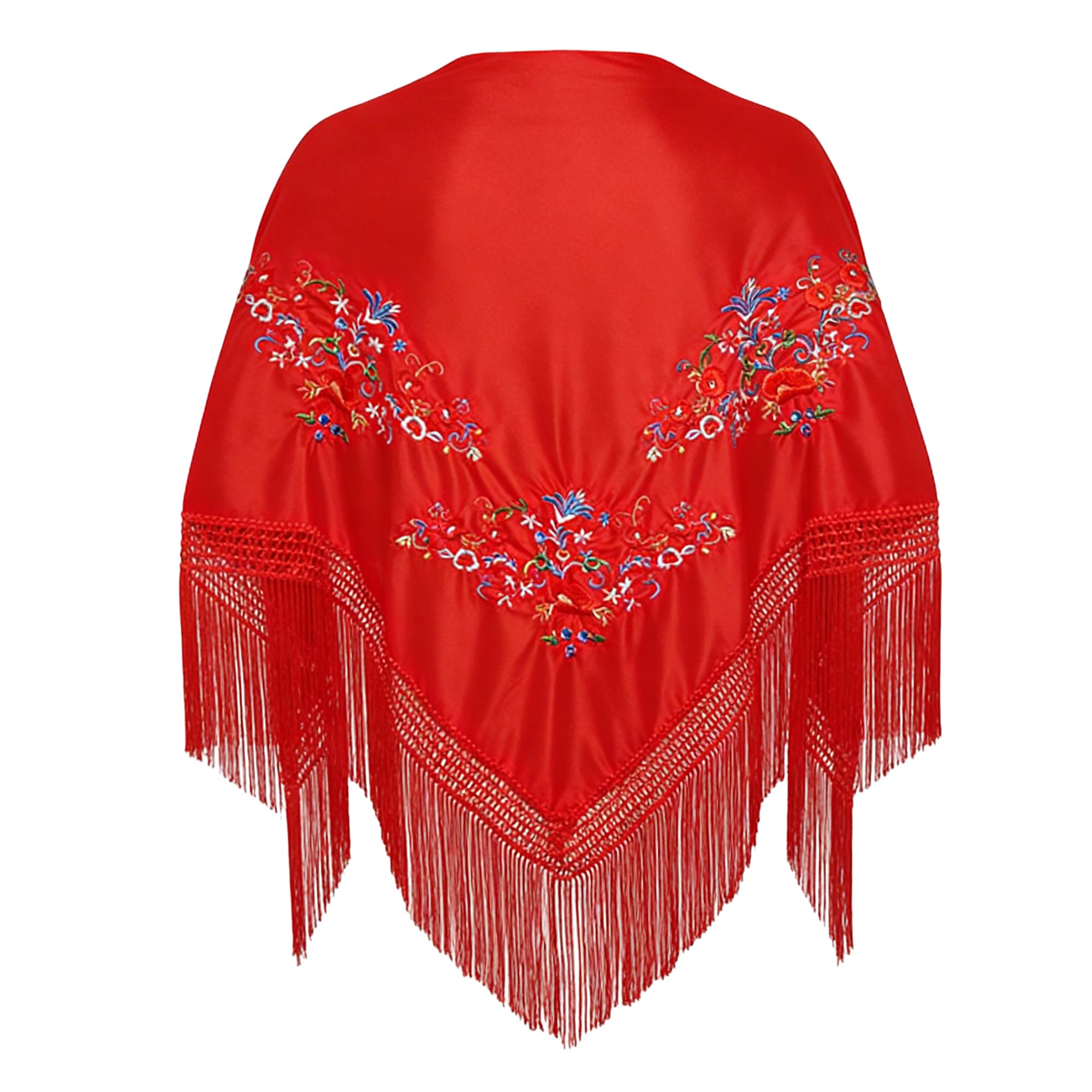 Wildarms Mantón de Sevillana Bordado con Flecos para Flamenco Feria Disfraz Baile Tradicional Mujer — view 9