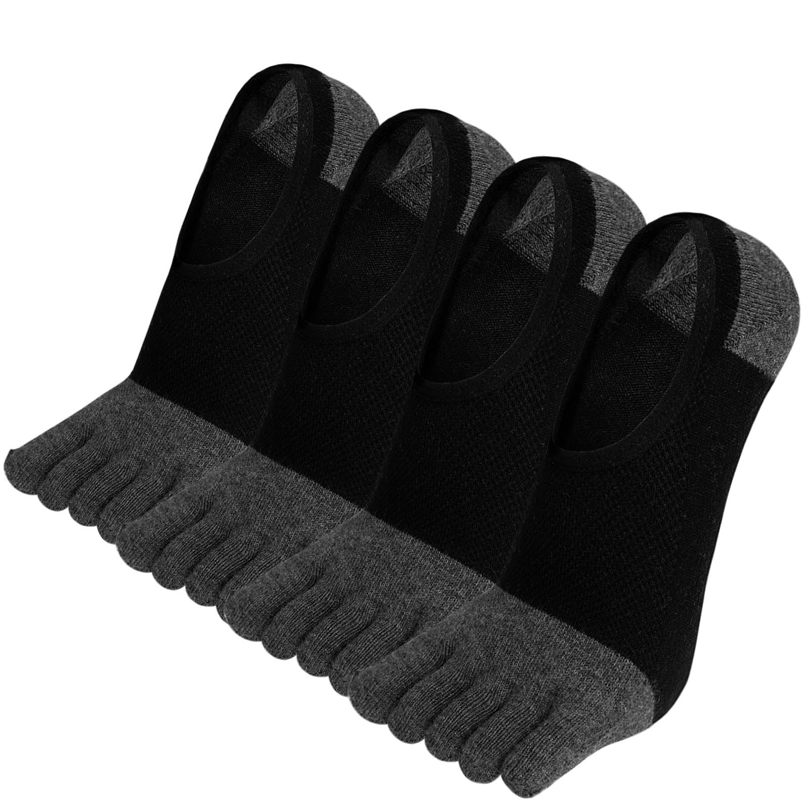 ZAKASA No-Show Toe Socks Men: Five Finger Socks Invisible Liner Low Cut for Running Loafers Athletic Shoes