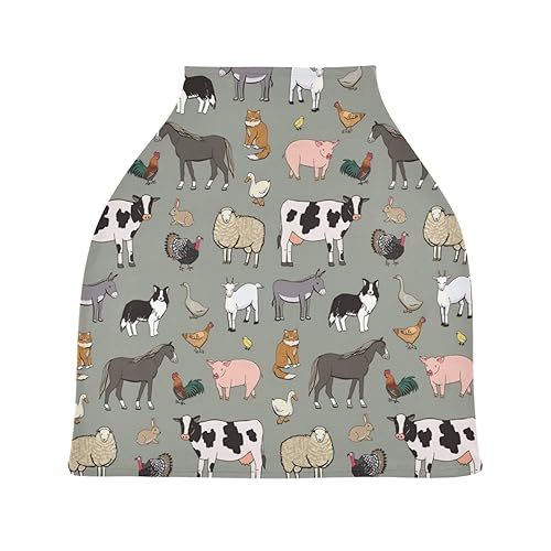 Blueangle - Funda para asiento de coche infantil, diseño de animales de granja