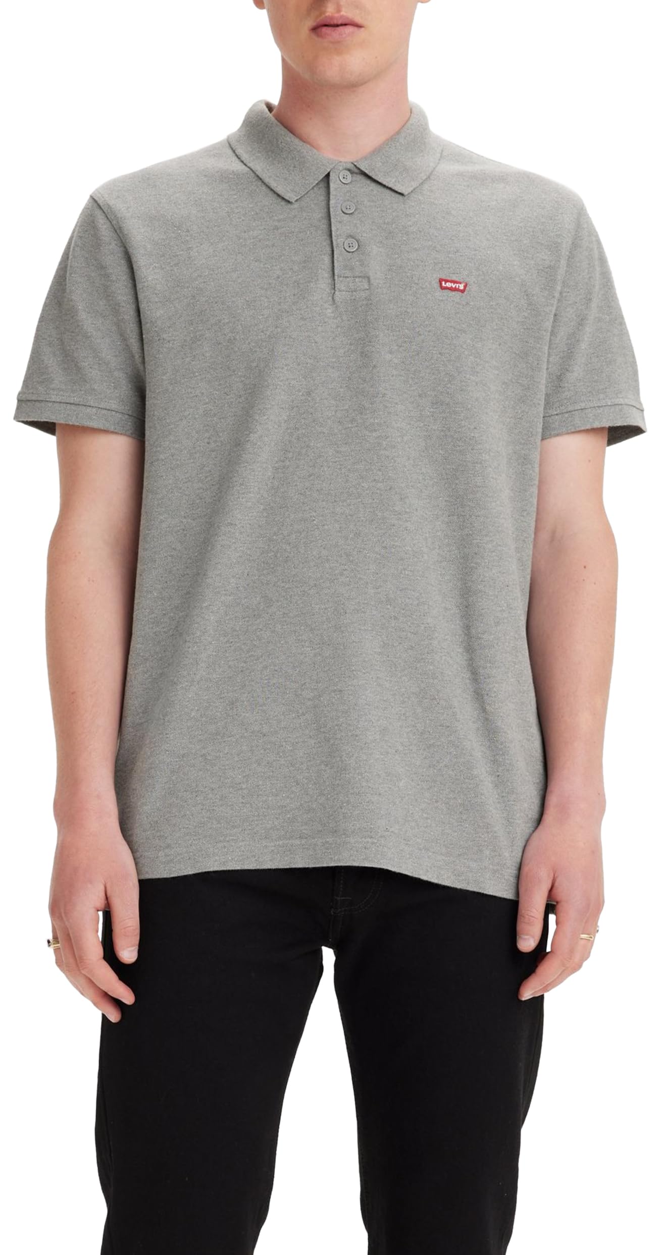 Levi's Men's Housemark Polo T-Shirt, Medium Grey Heather, XXL