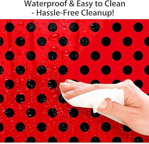 Miniatura 3 de NA - 3 manteles para fiesta de mariquita, de 54 x 87 pulgadas, suministros de fiesta de mariquita, color rojo y negro, para fiesta temática