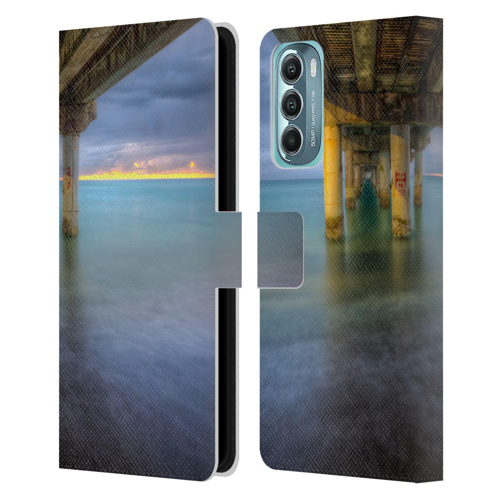 Head Case Designs Officially Licensed Celebrate Life Gallery Calm Seas Beaches 2 Leather Book Wallet Case Cover Compatible with Motorola Moto G Stylus 5G (2022)