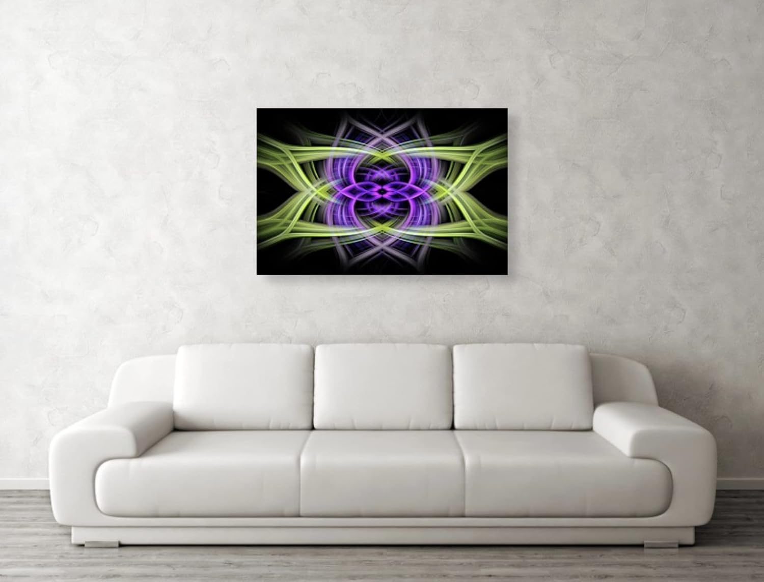 Modern Art Design on CANVAS Verdant Spring Tangle Digital Twirl from Spring Floral Photograph Abstract Contemporary Home Black Lime Violet Print Ready to Hang