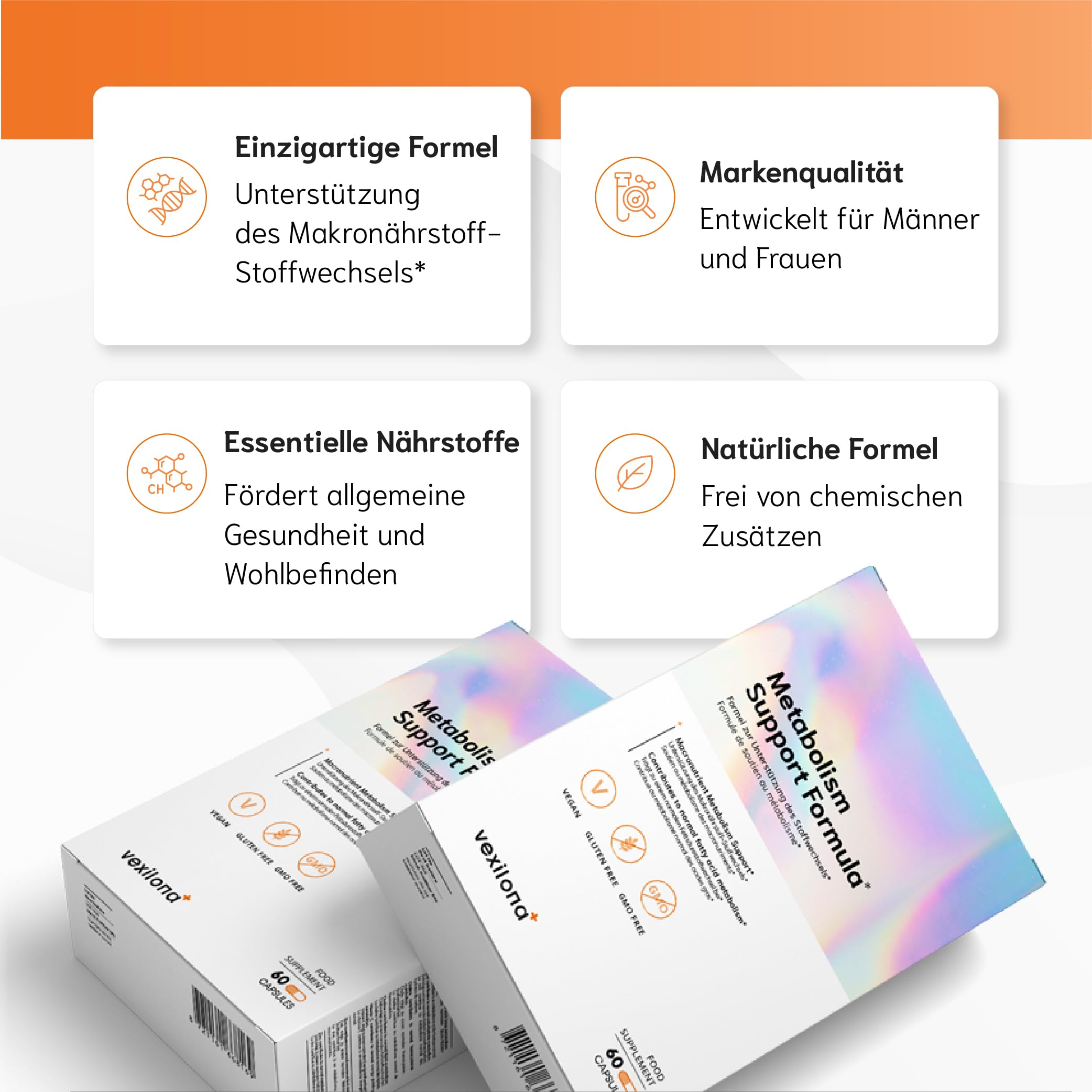 Die Stoffwechsel-Unterstützungsformel mit Grüntee-Extrakt, Guarana-Extrakt, Cholin, Vitamin C und Zink zur Unterstützung des Körpers, 60 Kapseln (1 Packung)