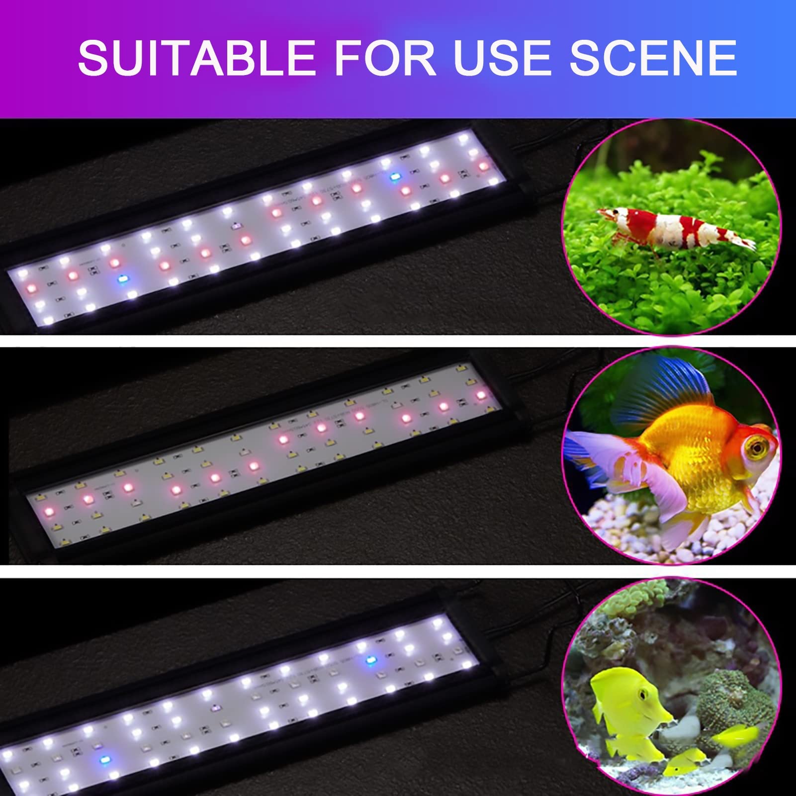 Acuario LED Iluminación Lámpara de Espectro Completo con Temporizador y Soporte Ajustable Lámpara LED para Peceras Resistente al Agua Luz para Acuarios Plantados