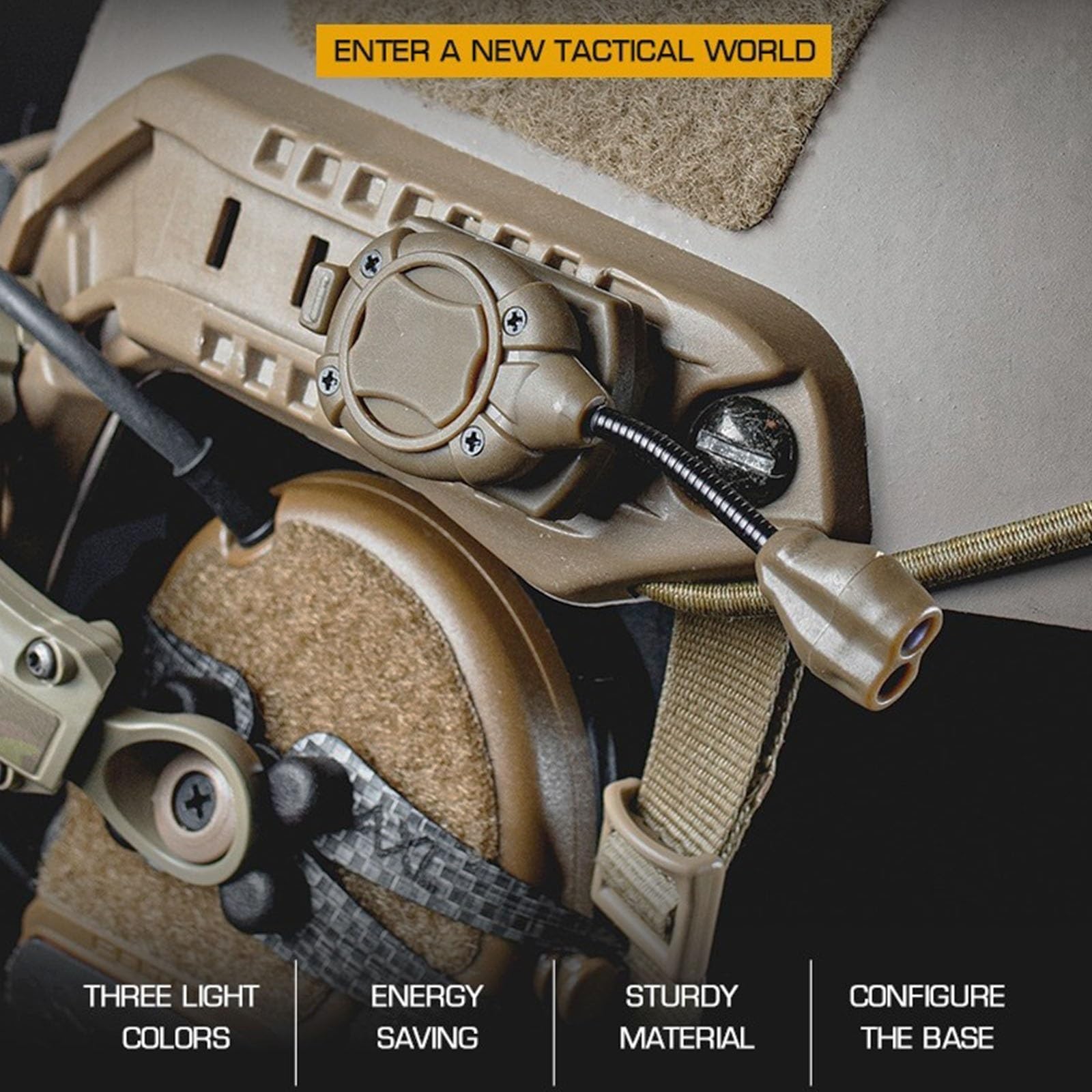 Luce for Casco tattico - Accessori for Casco Militare Supporto for Sistema Molle for elmetto Mich Fast Rail Picatinny - Luce di Segnalazione di Sopravvivenza for la Caccia all'aperto(Tan)