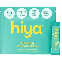Hiya Kids Probiotic &ndash; 10 Billion CFU with Clinically-Studied Strains for Ages 2+, Supports Gut Health &amp; Immune, 0g Sugar &ndash; 20 Stick Packs for Toddlers &amp; Kids