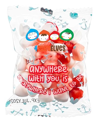 Miniatura 4 de Captain Confections - 35 mini bolsas de dulces con bonitos refranes, bolsas individuales de dulces en forma de corazón, corazones para el día de San