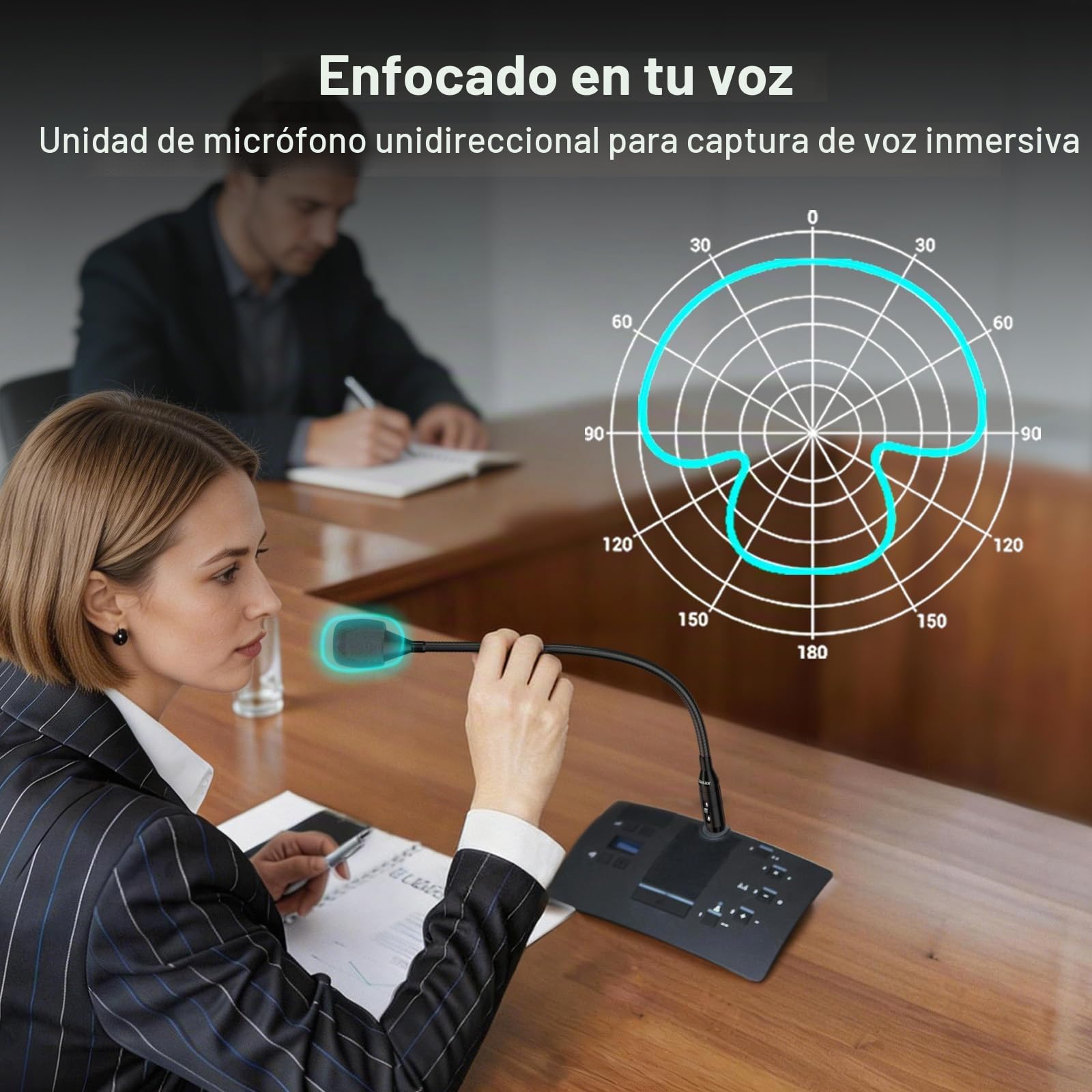 Cubilux XLR Micrófono de cuello de cisne con botón de silencio, micrófono XLR dinámico de 19 pulgadas con característica cardioide, micrófono de voz profesional para mesa de mezclas, conferencia