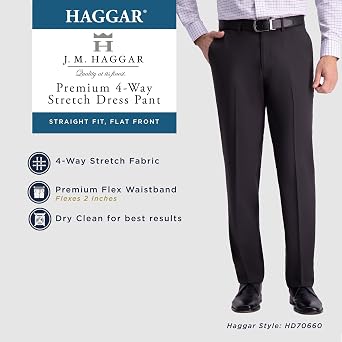Haggar Men's JMH Straight Fit Dress Pant