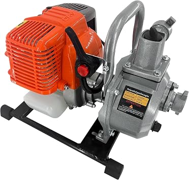 Gasoline Water Transfer Pump 43CC 4 Stroke Engine Gas Powered Petrol High Flow Water Transfer Pump 6500RPM 35 GPM Garden Farm Irrigation Pump 43CC 4 Stroke 1.7HP