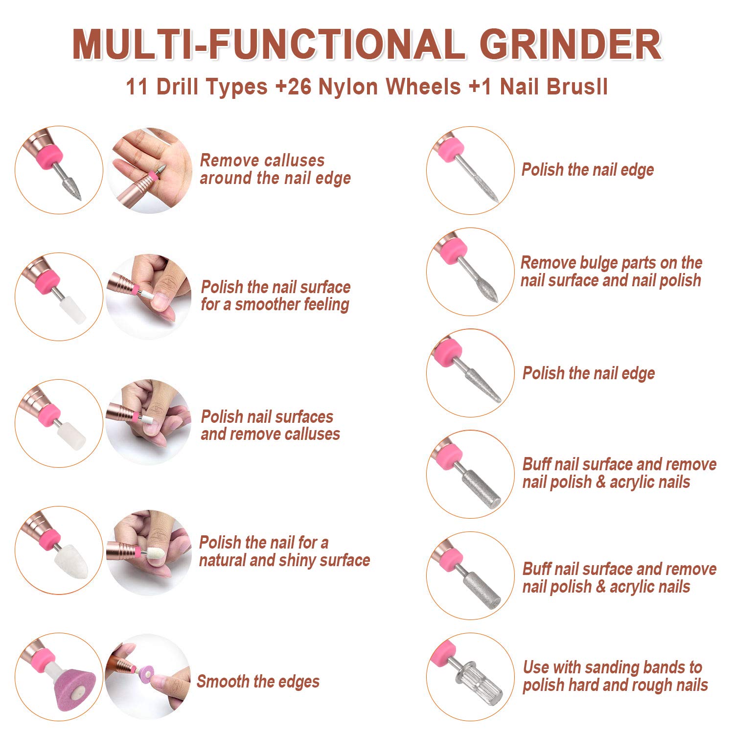Portable Electric Nail Drill Machine Professional Nail File Kit
